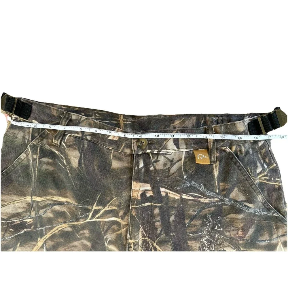 Whitewater Ducks Unlimited Camo Cargo Hunting Pants Mens Lg, Adjustable Realtree